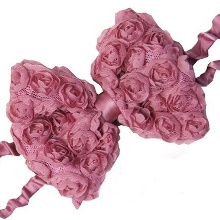 Rose Bow Hairband - Dusky Ornate Pink